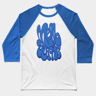 Melbourne lettering - Baby Blue Baseball T-Shirt